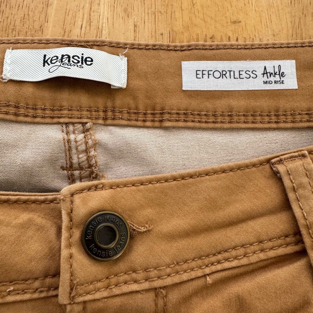 Kensie Jeans Effortless Ankle Mid Rise Camel Color Size 14 - Picture 4 of 7